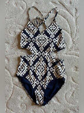 Tory Burch Geometric Cutout One-Piece Swimsuit